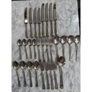 TUDOR CROWN GEORGE BUTLER Sheffield Silver Plated  29 Piece Canteen of Cutlery 4